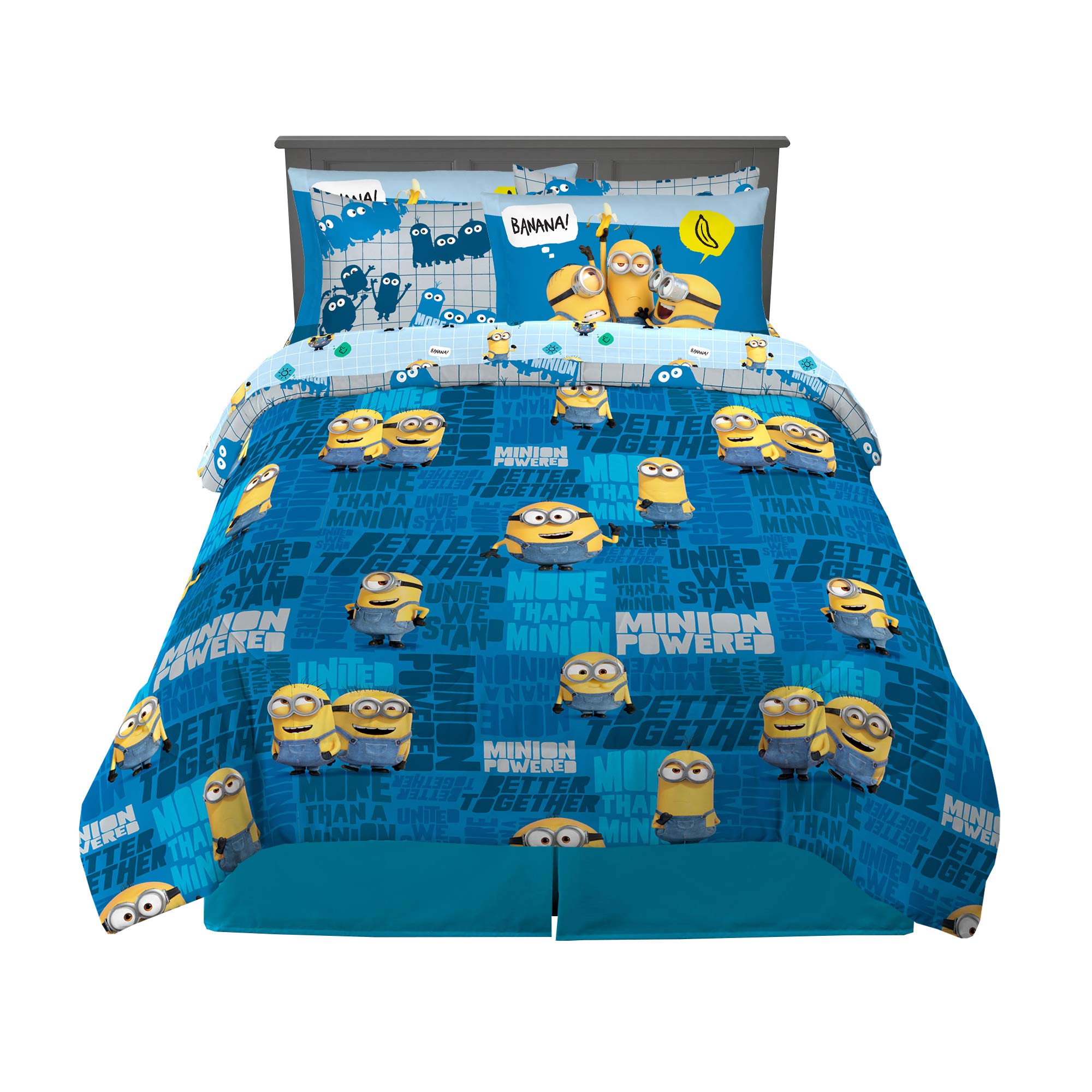 Franco Kids Bedding Super Soft Comforter And Sheet Set With Sham, 7 Piece Full Size, Minions The Rise Of Gru